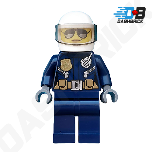 LEGO Minifigure - Police, City Helicopter Pilot Female, Silver Sunglasses [CITY]