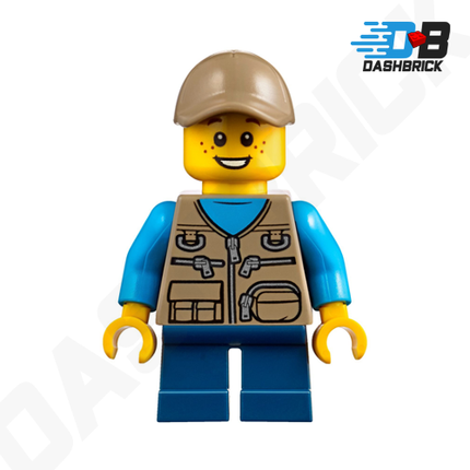 LEGO Minifigure - Camper, Boy/Child, Tan Cap, Fishing Vest [CITY]