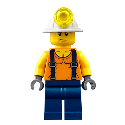LEGO Minifigure - Miner - Shirt with Straps, Helmet, Sweat Drops [CITY]