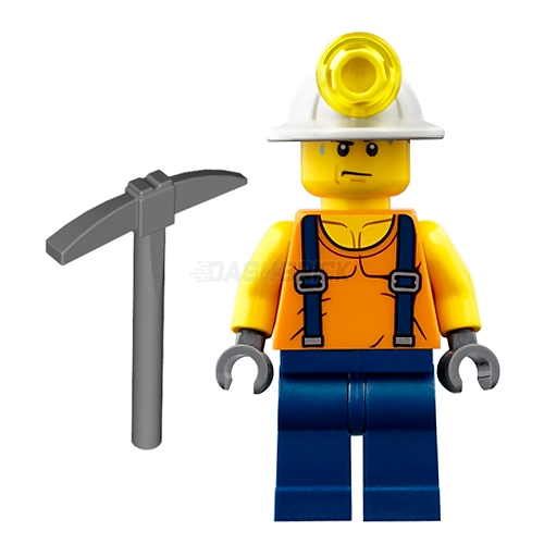 LEGO Minifigure - Miner - Shirt with Straps, Helmet, Sweat Drops [CITY]
