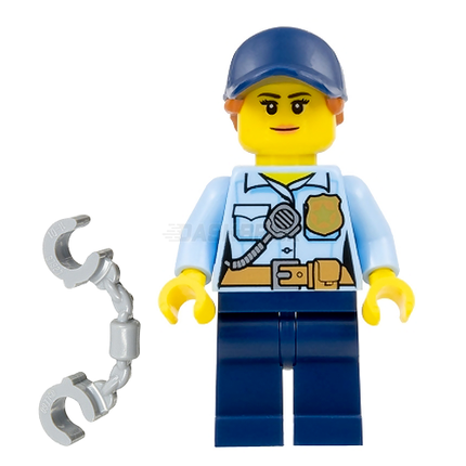 LEGO Minifigure - City Police Officer Female, Blue Cap, Ponytail [CITY]