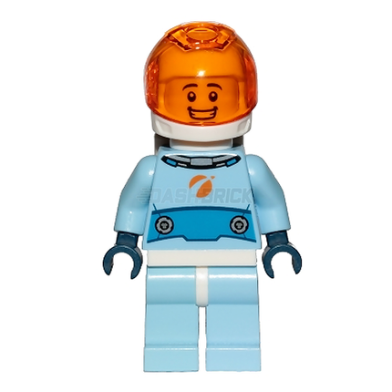 LEGO Minifigure - Astronaut - Male, Bright Light Blue Spacesuit, Orange Visor [CITY]