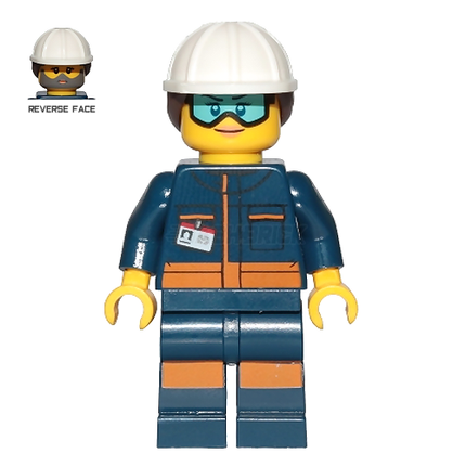 LEGO Minifigure - Rocket Engineer, Female, Dark Blue Jumpsuit [CITY]