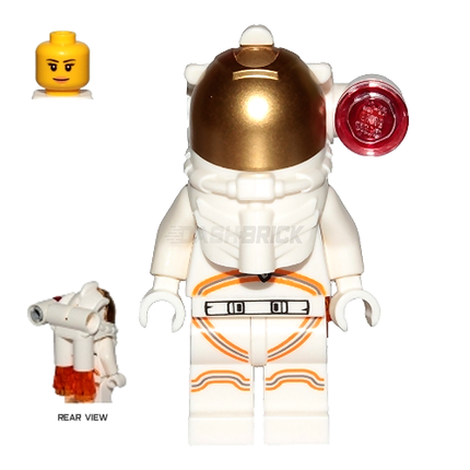 LEGO Minifigure - Astronaut - Female, White Spacesuit, Side Lamp, Boosters [CITY]