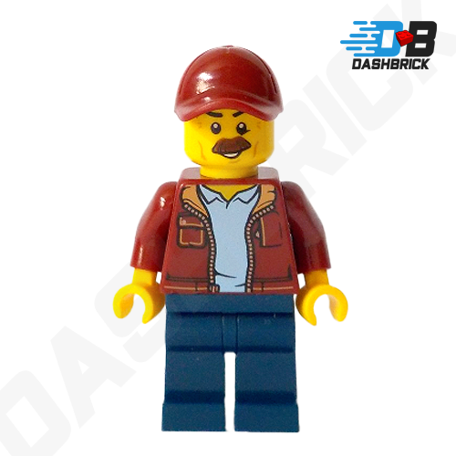 LEGO Minifigure - Man, Taxi Driver, Jacket, Dark Blue Legs, Moustache [CITY]