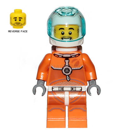 LEGO Minifigure - Astronaut - Male, Orange Spacesuit, Stubble [CITY]