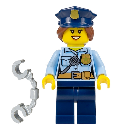 LEGO Minifigure - City Officer Female, Badge, Radio, Police Hat [CITY]