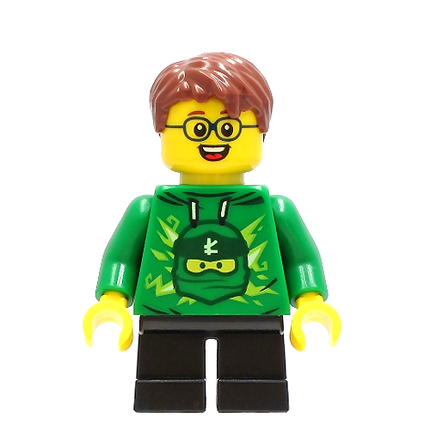 LEGO Minifigure - Ninjago Fan, Child Boy, Green Ninjago Hoodie [CITY]