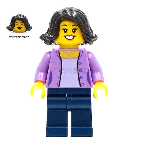 LEGO Minifigure - "Isabela", Female/Woman, Medium Lavender Jacket, Black Hair [CITY]