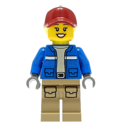 LEGO Minifigure - Wildlife Rescue Explorer, Female, Blue Jacket, Cap/Ponytail [CITY]