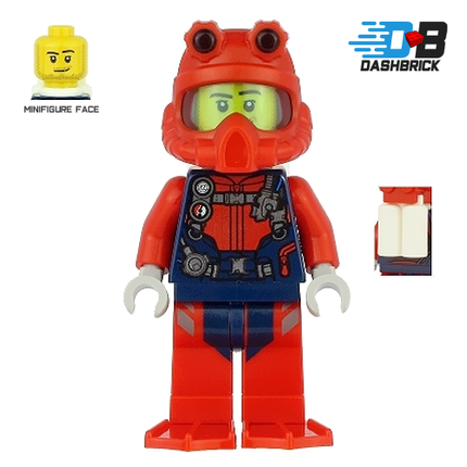 LEGO Minifigure - Scuba Diver, Male, Red Helmet [CITY]