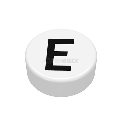 LEGO Minifigure Accessory - The Letter "E", Type/Lettering, White Tile [98138pb215]