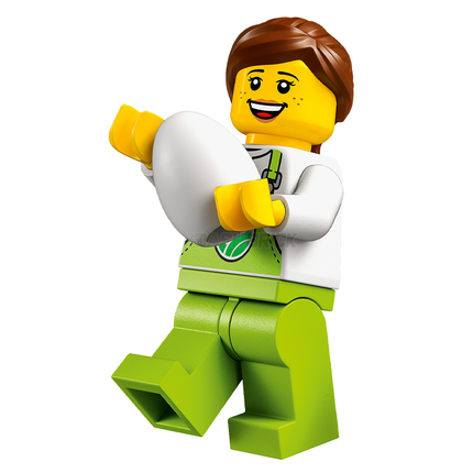 LEGO Minifigure - Farmer, Female, Chicken/Egg Farmer, Green Overalls [CITY]