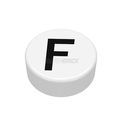 LEGO Minifigure Accessory - The Letter "F", Type/Lettering, White Tile [98138pb216]