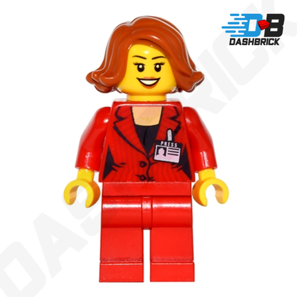 LEGO Minifigure - Press Woman, Reporter, Red Suit [CITY]