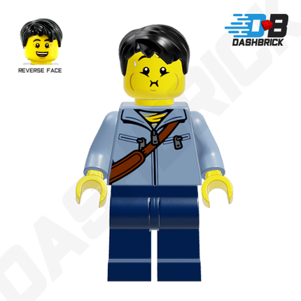 LEGO Minifigure - Male, Jacket, Satchel, Black Hair [CITY]