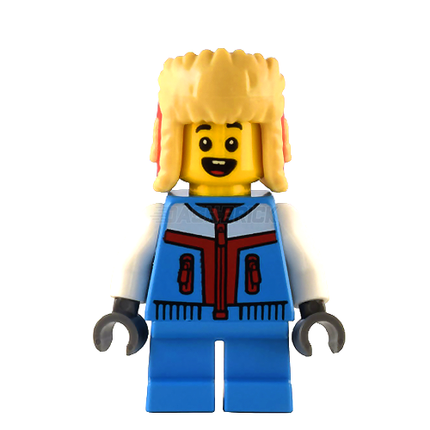 LEGO Minifigure - Boy, Child, Jacket, Red and Tan Ushanka Hat [CITY]
