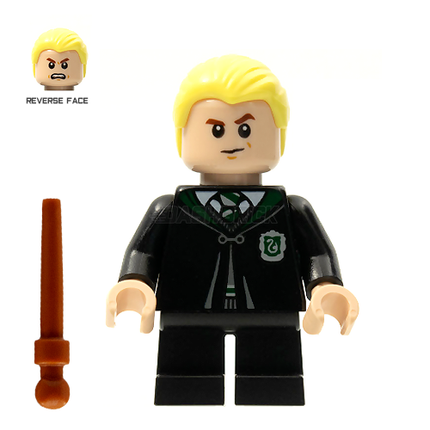 LEGO Minifigure - Draco Malfoy, Black Torso Slytherin Robe, Black Short Legs [HARRY POTTER]