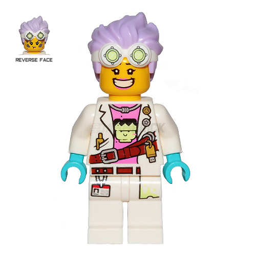 LEGO Minifigure - "J.B. Watt" - Large Smile / Annoyed [HIDDEN SIDE]