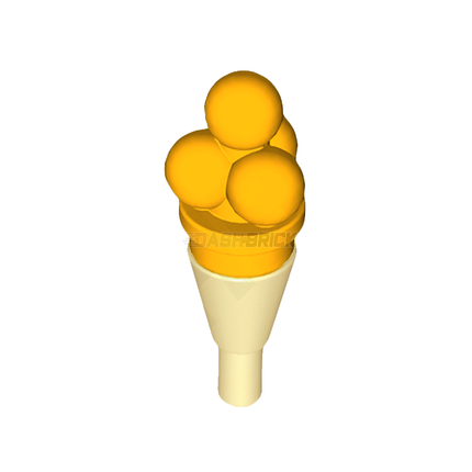 LEGO Minifigures Food - Ice-Cream Cone, Light Bright Orange [6254 & 11610]