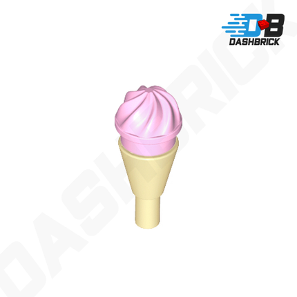 LEGO Minifigure Food - Ice-Cream Cone, Strawberry [15470 & 11610]