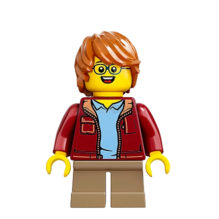 LEGO Minifigure - Treehouse Boy, Dark Red Jacket, Glasses [CITY]