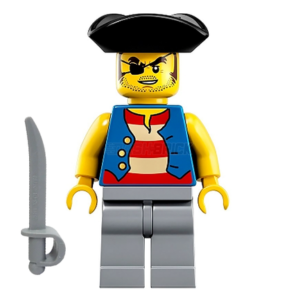 LEGO Minifigure - Pirate, Quartermaster Riggings, Triangle Hat, Eye-Patch [PIRATES]