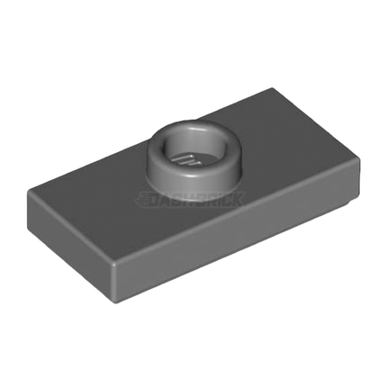 LEGO Plate, Modified 1 x 2, 1 Stud with Groove, with Jumper, Dark Grey [15573] 6092572