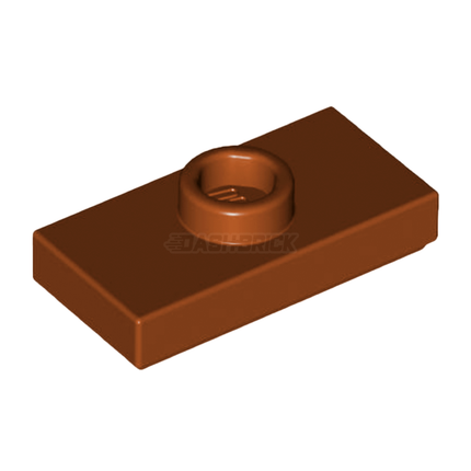LEGO Plate, Modified 1 x 2, 1 Stud with Groove, with Jumper, Dark Orange [15573]