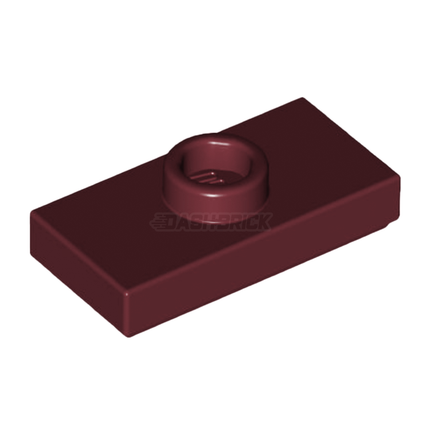 LEGO Plate, Modified 1 x 2, 1 Stud with Groove, with Jumper, Dark Red [15573] 6092597