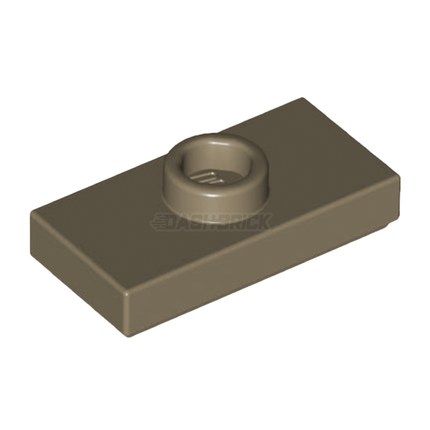 LEGO Plate, Modified 1 x 2, 1 Stud with Groove, with Jumper, Dark Tan [15573] 6092591