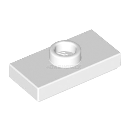 LEGO Plate, Modified 1 x 2, 1 Stud with Groove, with Jumper, White [15573] 6051511