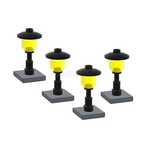 LEGO "Street Lamps" Lights Small, Black (4 Pack) [MiniMOC]