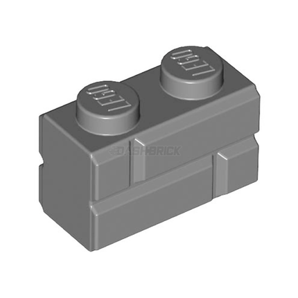 LEGO Brick, Modified 1 x 2, Masonry Profile, Dark Grey [98283]