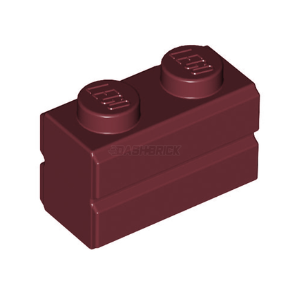 LEGO Brick, Modified 1 x 2, Masonry Profile, Dark Red [98283]