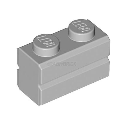 LEGO Brick, Modified 1 x 2, Masonry Profile, Light Grey [98283]