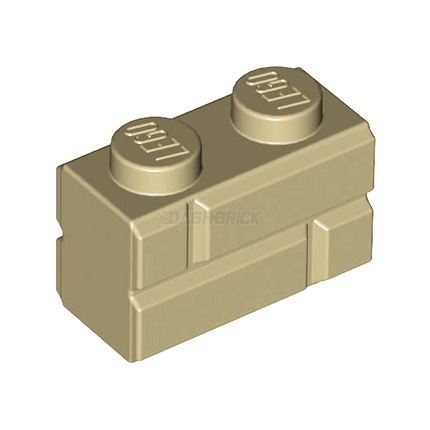 LEGO Brick, Modified 1 x 2, Masonry Profile, Tan [98283]