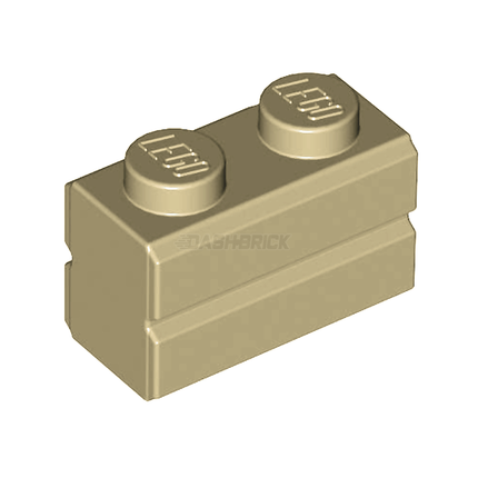 LEGO Brick, Modified 1 x 2, Masonry Profile, Tan [98283]