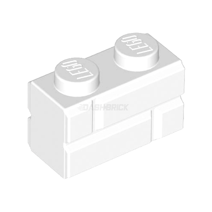 LEGO Brick, Modified 1 x 2, Masonry Profile, White (Winter Snow Covered) [98283]