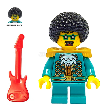 LEGO Minifigure - "Jacob" Black Afro, Star Glasses, Turquoise Disco Suit [NINJAGO]
