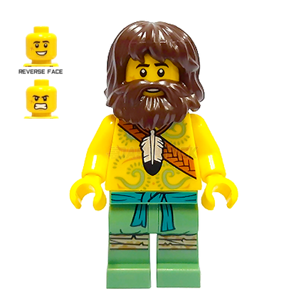 LEGO Minifigure - "Bolobo", Beard, Long Hair, Shirtless, Tattoos [NINJAGO]