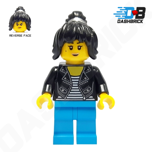 LEGO Minifigure - "Nya" Female, Black Jacket, Black Hair [NINJAGO]