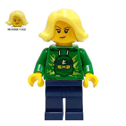 LEGO Minifigure - "Christina", Female, Blond Hair, Ninjago Lloyd shirt [NINJAGO]