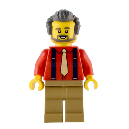 LEGO Minifigure - H. Jollie's Music Store Owner, Male, Beard, Tie [CITY]