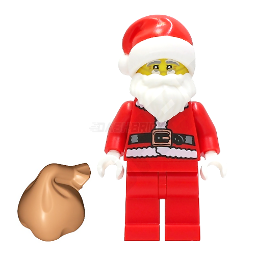 LEGO Minifigure - Santa, Red Legs, Fur Lined Jacket, Glasses [Christmas]