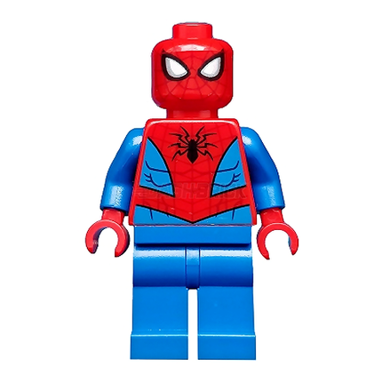 LEGO Minifigure - Spider-Man - Dark Red Web Pattern, Blue Legs (sh546) (2019) [MARVEL]