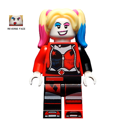 LEGO Minifigure - Harley Quinn - Jacket Open, Corset, Hammer [DC Comics]