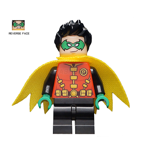 LEGO Minifigure - Robin, Green Mask and Hands, Yellow Cape (sh651) [DC Comics]