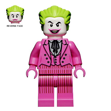LEGO Minifigure - The Joker, Dark Pink Suit, Grin/Closed Mouth [DC Comics]