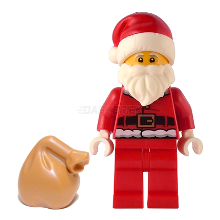 LEGO Minifigure - Santa, Red Fur Lined Jacket, Plain Back, White Bushy Moustache & Beard [Christmas]